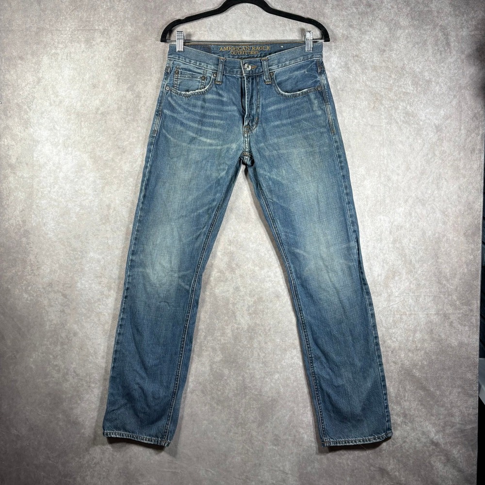 American Eagle Jeans Mens Size 29X32 Blue Medium Wash Denim Slim Straight Pocket